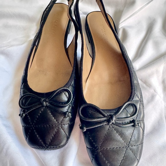 AEROSOLES Black Quilted Slingback Flats SIZE 8.5 - Picture 1 of 7